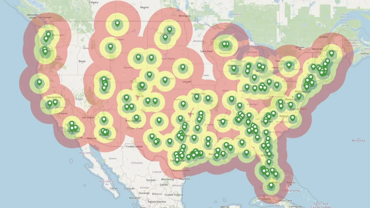 Nationwide Support Map